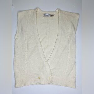 Vintage Liz Baker Angora Rabbit Hair Silk Neutral Minimalistic Sweater Vest 18W